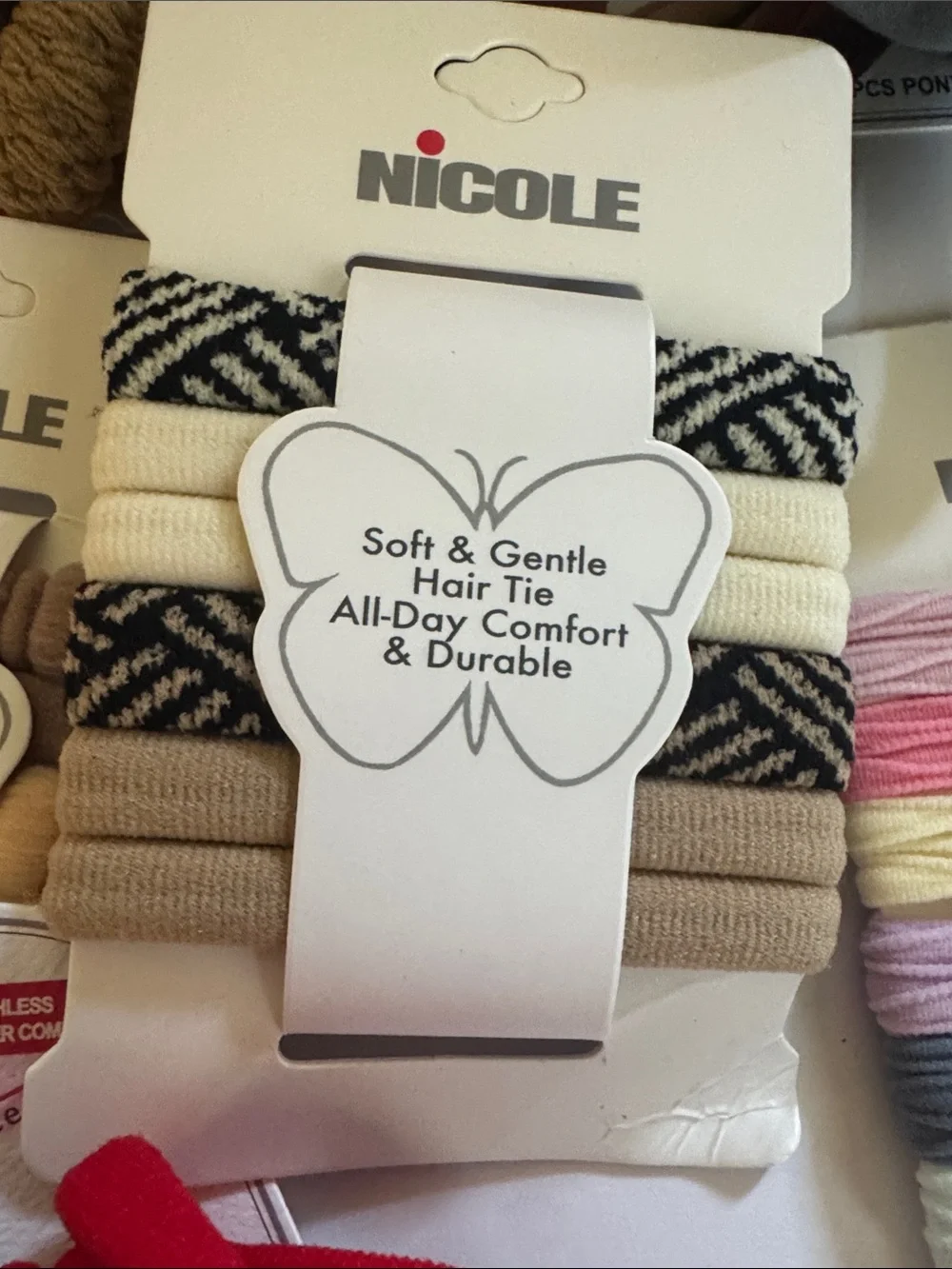 Nicole soft&getle Elastic Hair Tie Set Assorted Colors 6sets 52 ties